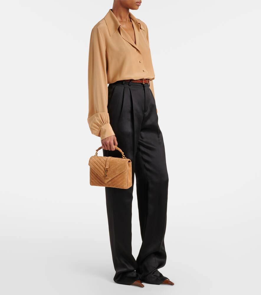 Saint Laurent Collège Medium Leather Shoulder Bag In Brown