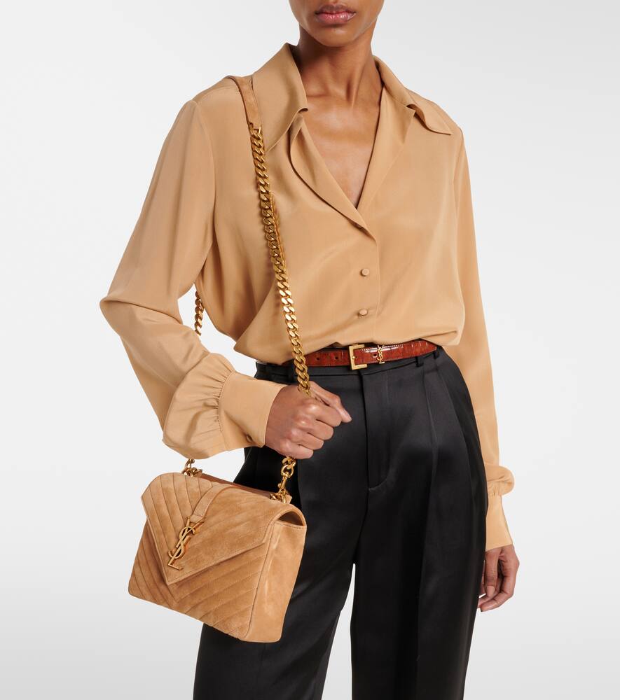 Saint Laurent Collège Medium Leather Shoulder Bag In Brown