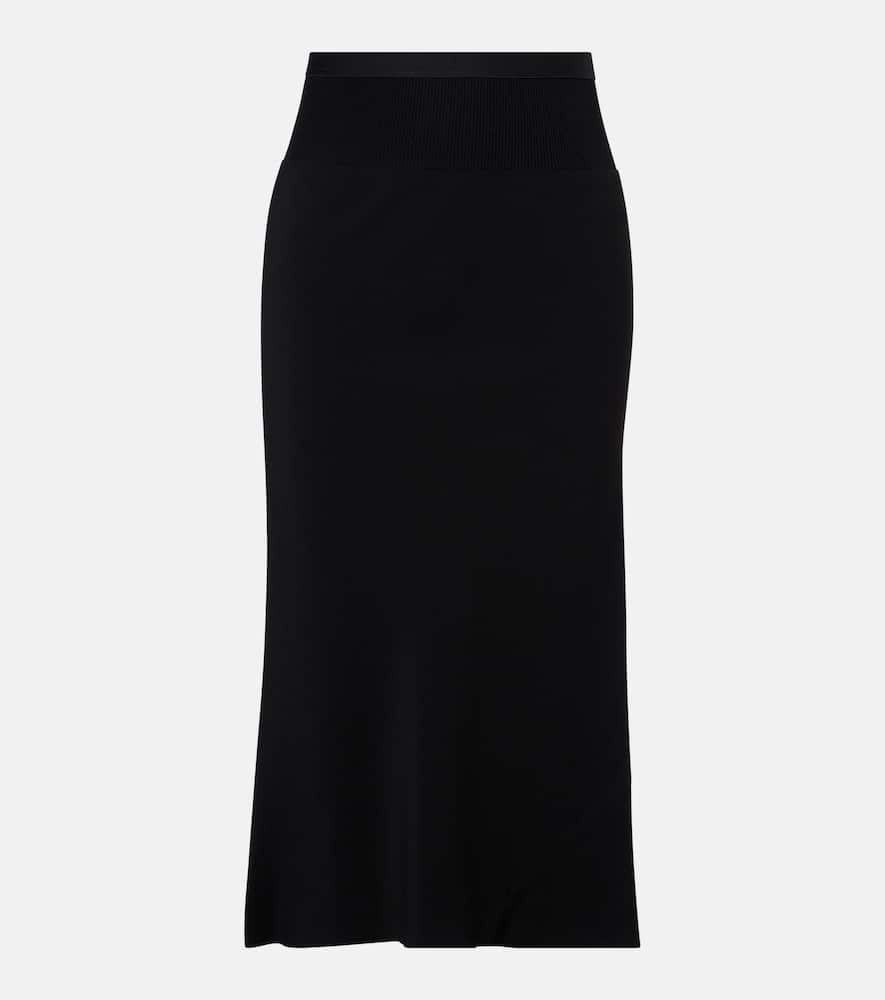 Rick Owens Charmeuse Midi Skirt In Black