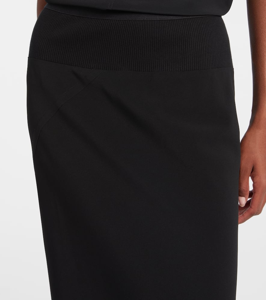 Rick Owens Charmeuse Midi Skirt In Black