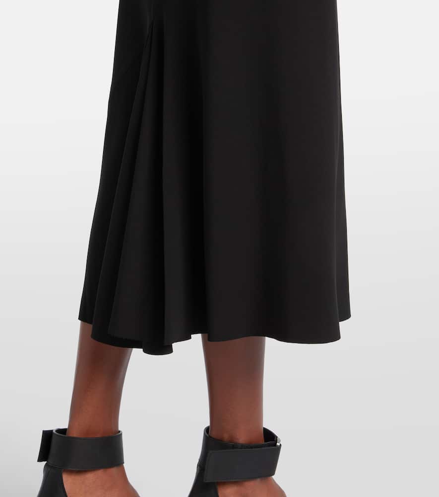 Rick Owens Charmeuse Midi Skirt In Black