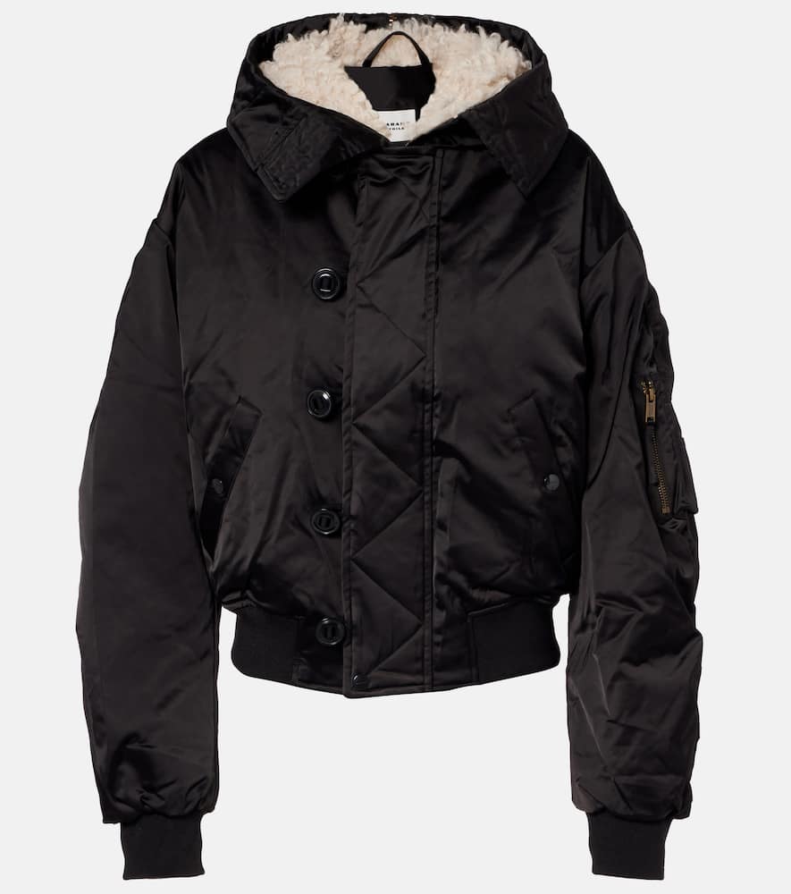 Isabel Marant Étoile Elisa Hooded Bomber Jacket In Black
