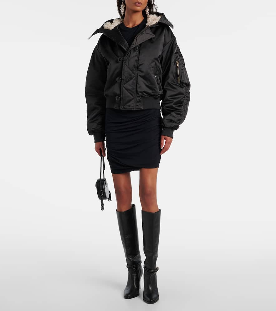 Isabel Marant Étoile Elisa Hooded Bomber Jacket In Black