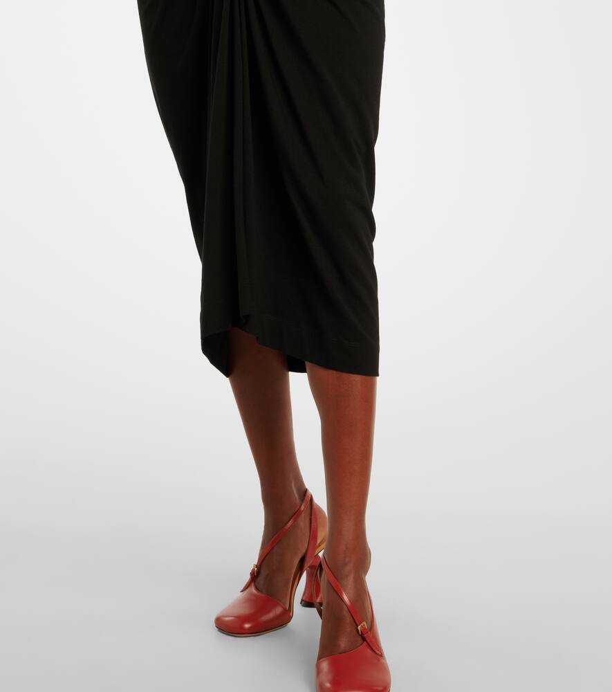 Dries Van Noten Womens Black Twisted Asymmetric Cotton-jersey Midi Skirt In Black