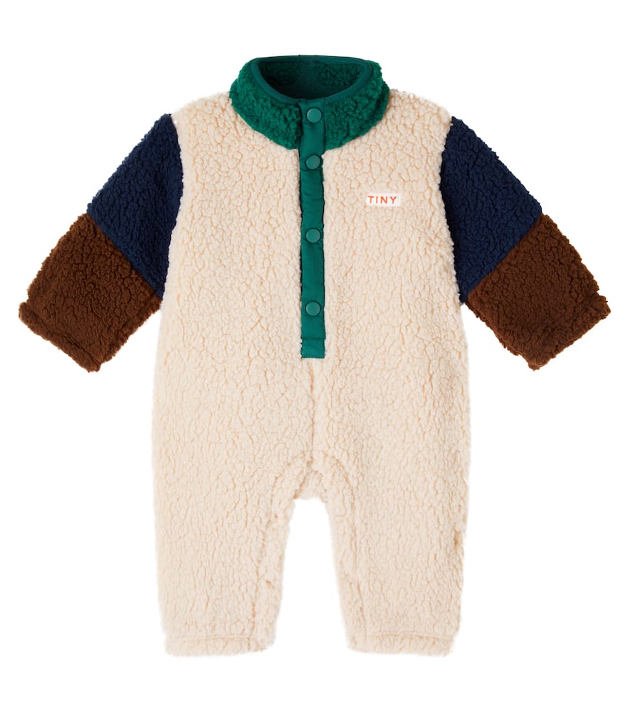 Tinycottons Baby Colorblocked Faux Shearling Snowsuit In Multi