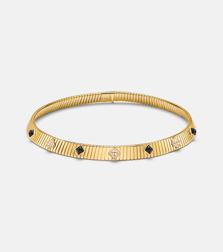 Bvlgari Collier Bvlgari Tubogas en or 18 ct diamants et onyx 40000 €