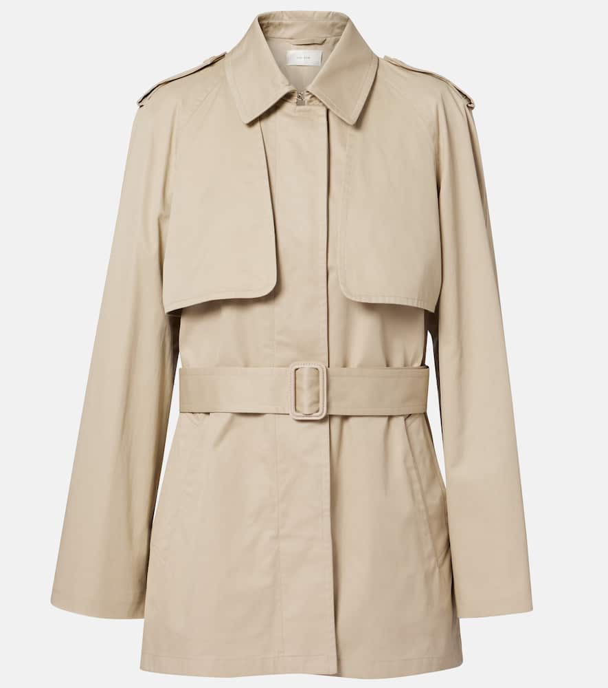 The Row Tavoris Belted Cotton Gabardine Jacket In Brown