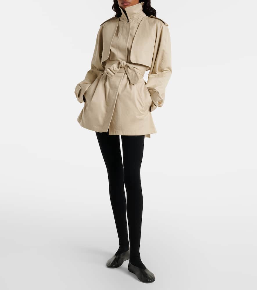 The Row Tavoris Belted Cotton Gabardine Jacket In Brown