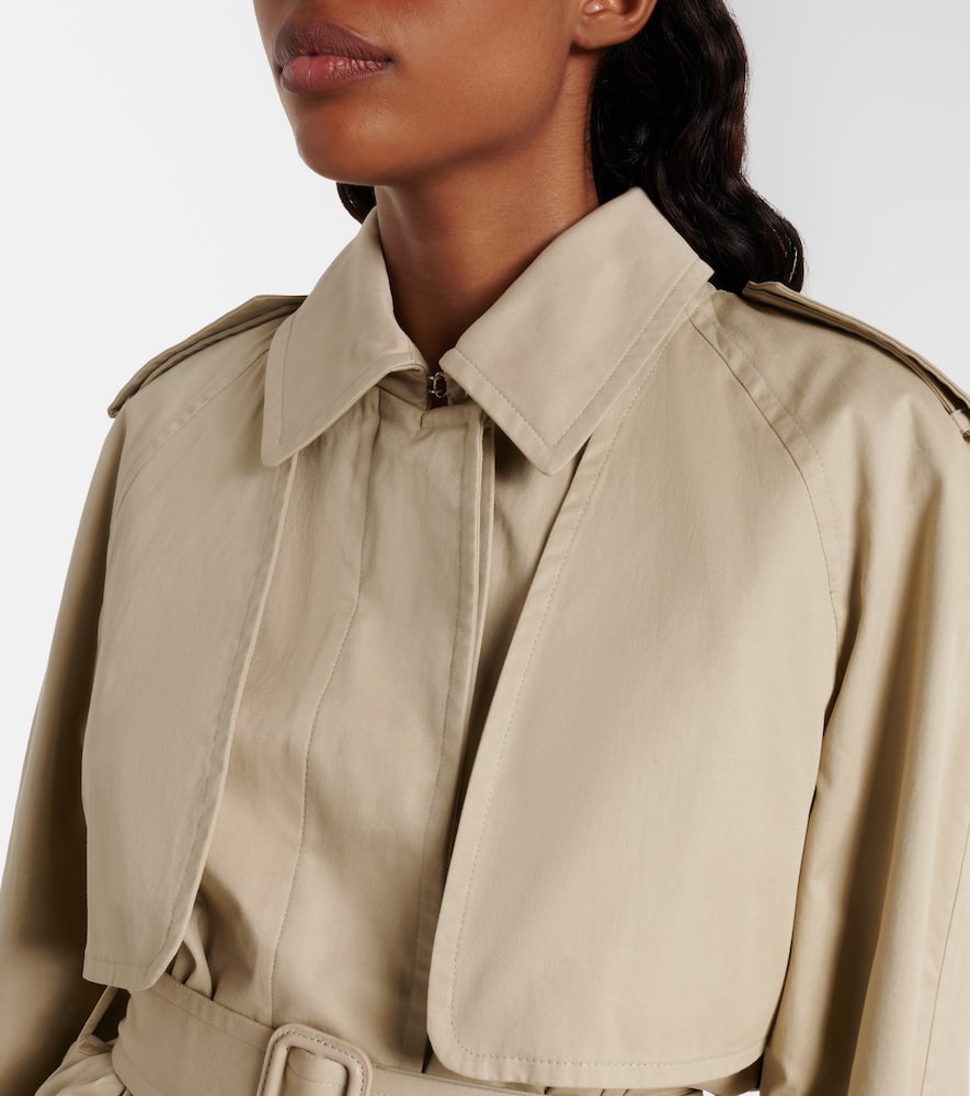 The Row Tavoris Belted Cotton Gabardine Jacket In Brown