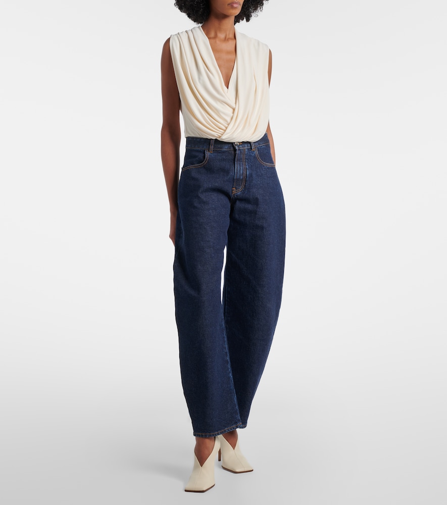  Alaia Alaia Draped Hooded Jersey Bodysuit 