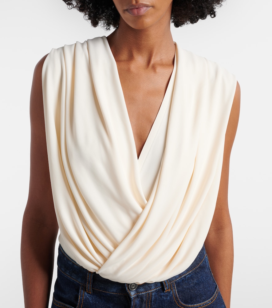 Alaia Alaia Draped Hooded Jersey Bodysuit 