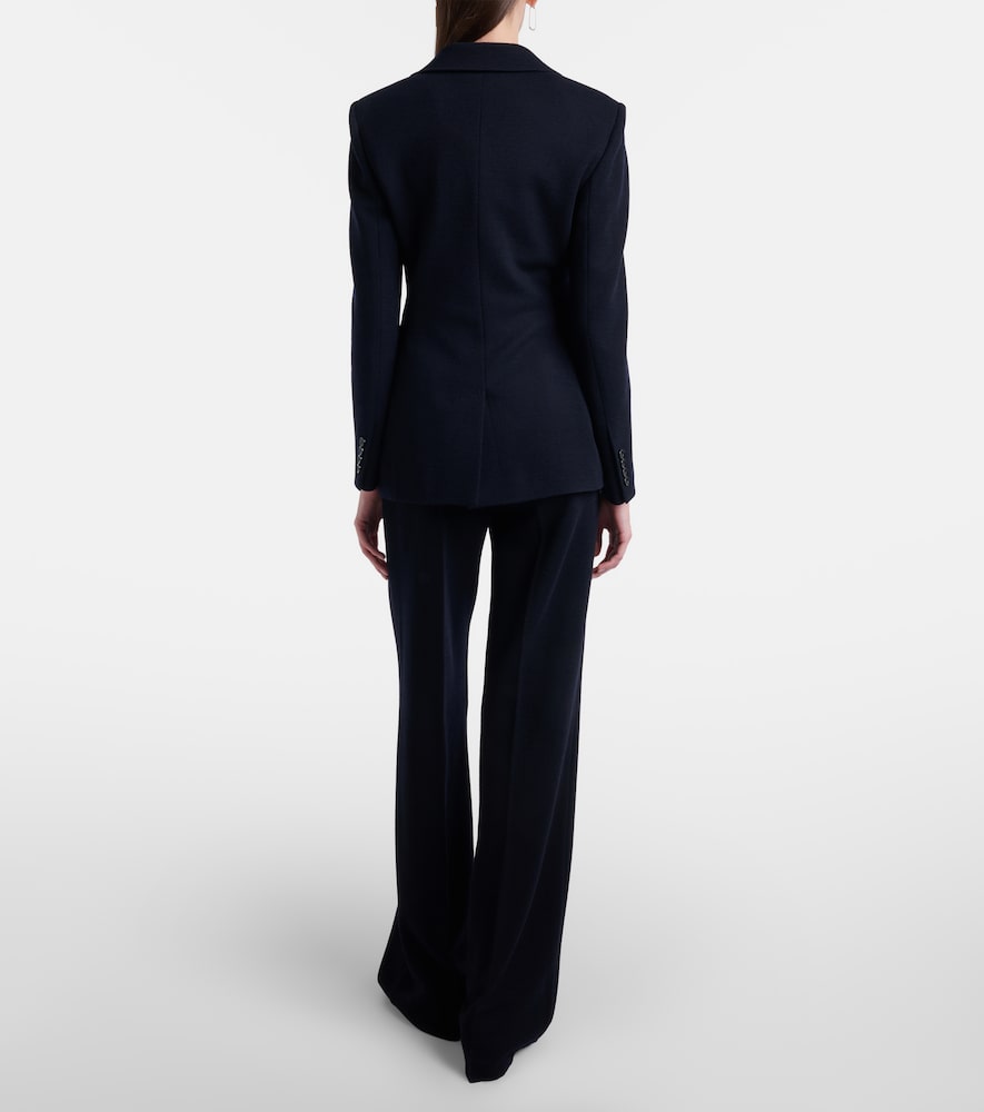  Max Mara Max Mara Attinia Virgin Wool Pique Wide-leg Pants 