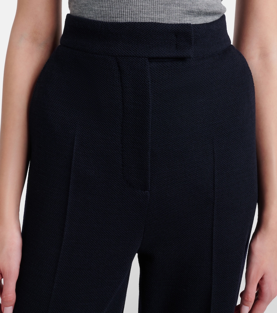  Max Mara Max Mara Attinia Virgin Wool Pique Wide-leg Pants 