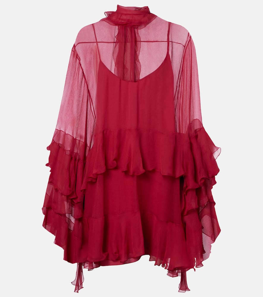 Chloé Silk Minidress In Pink