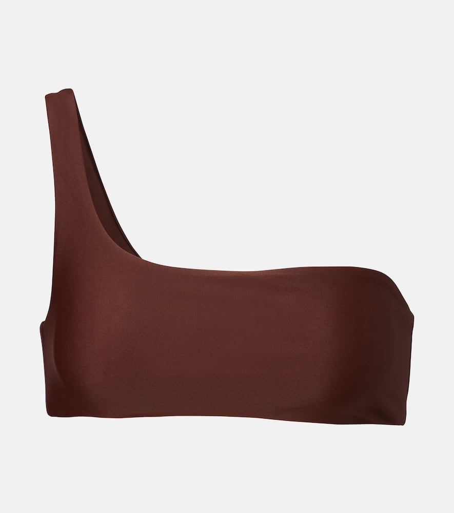 Jade Swim Eliza One-shoulder Bikini Top In Brown