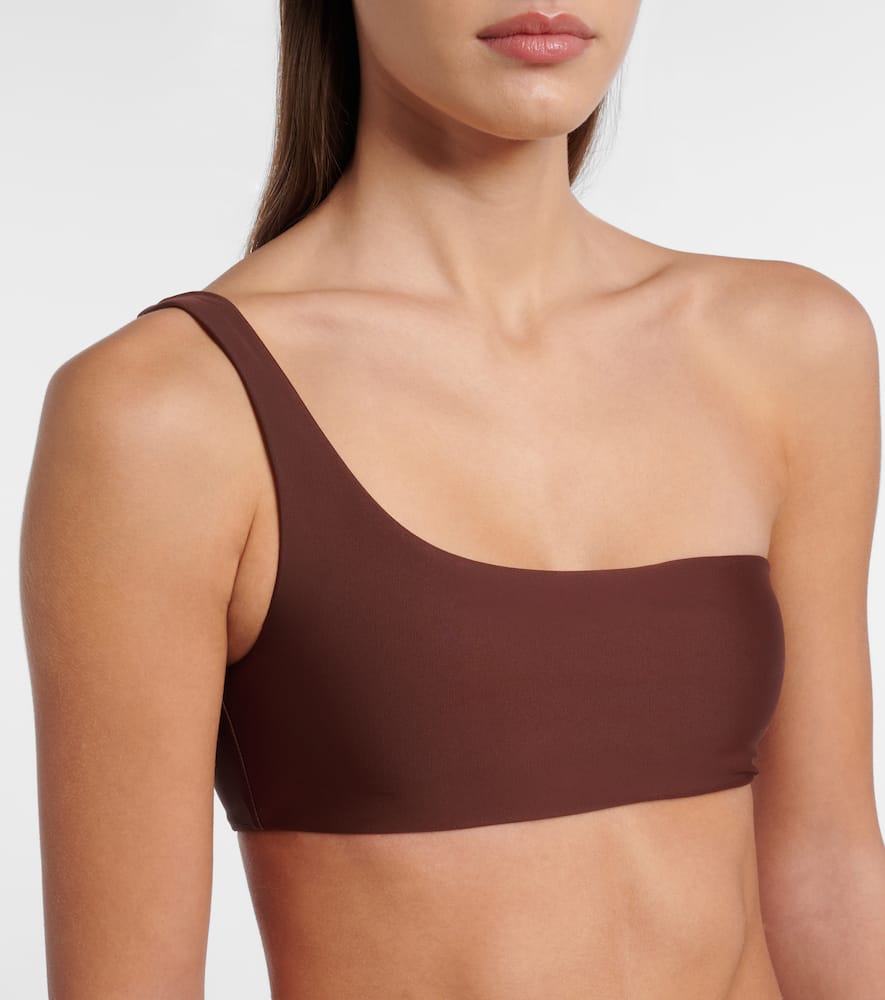 Jade Swim Eliza One-shoulder Bikini Top In Brown