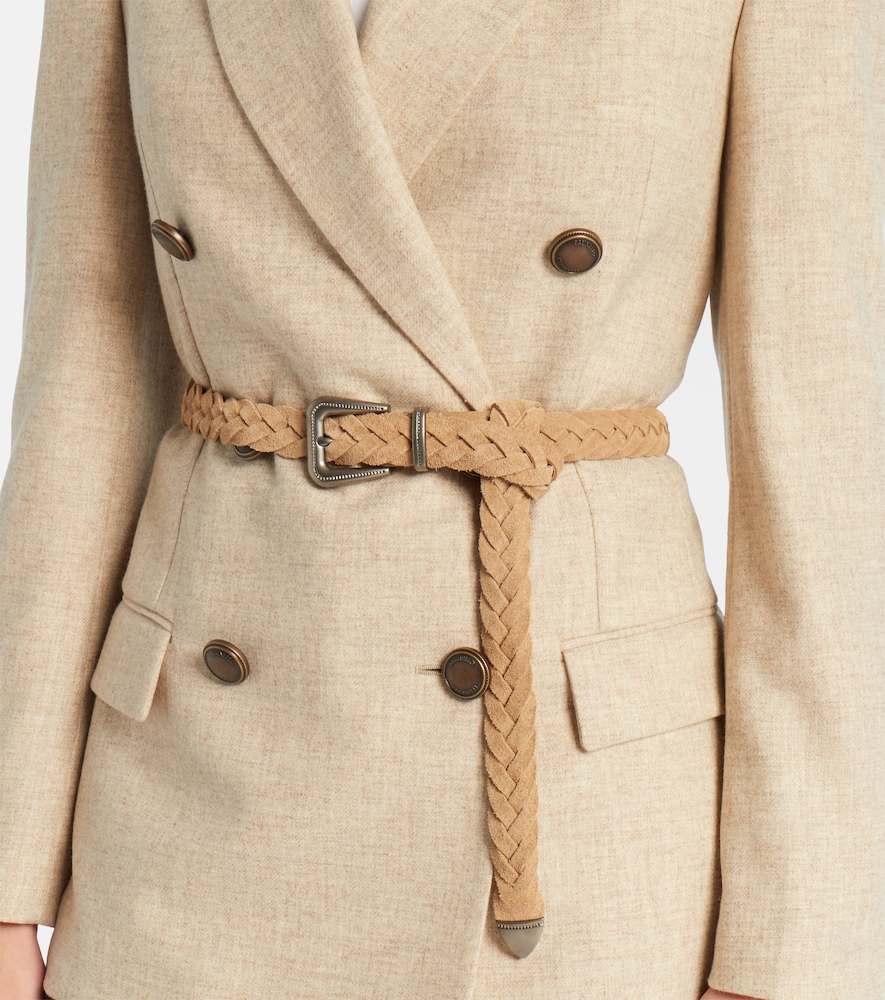  Brunello Cucinelli Brunello Cucinelli Braided Suede Belt 