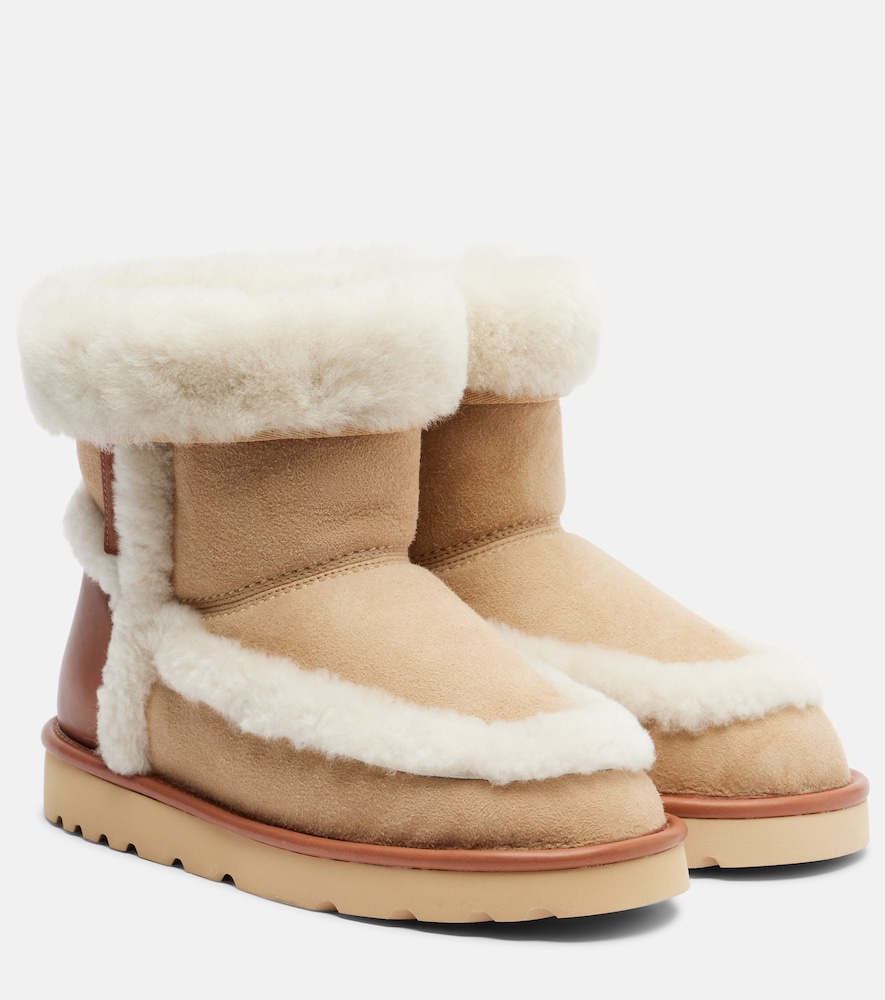 Chloe Women's Beige Dolcie Shearling-Trimmed Ankle Boots UK Size 5 - Mytheresa
