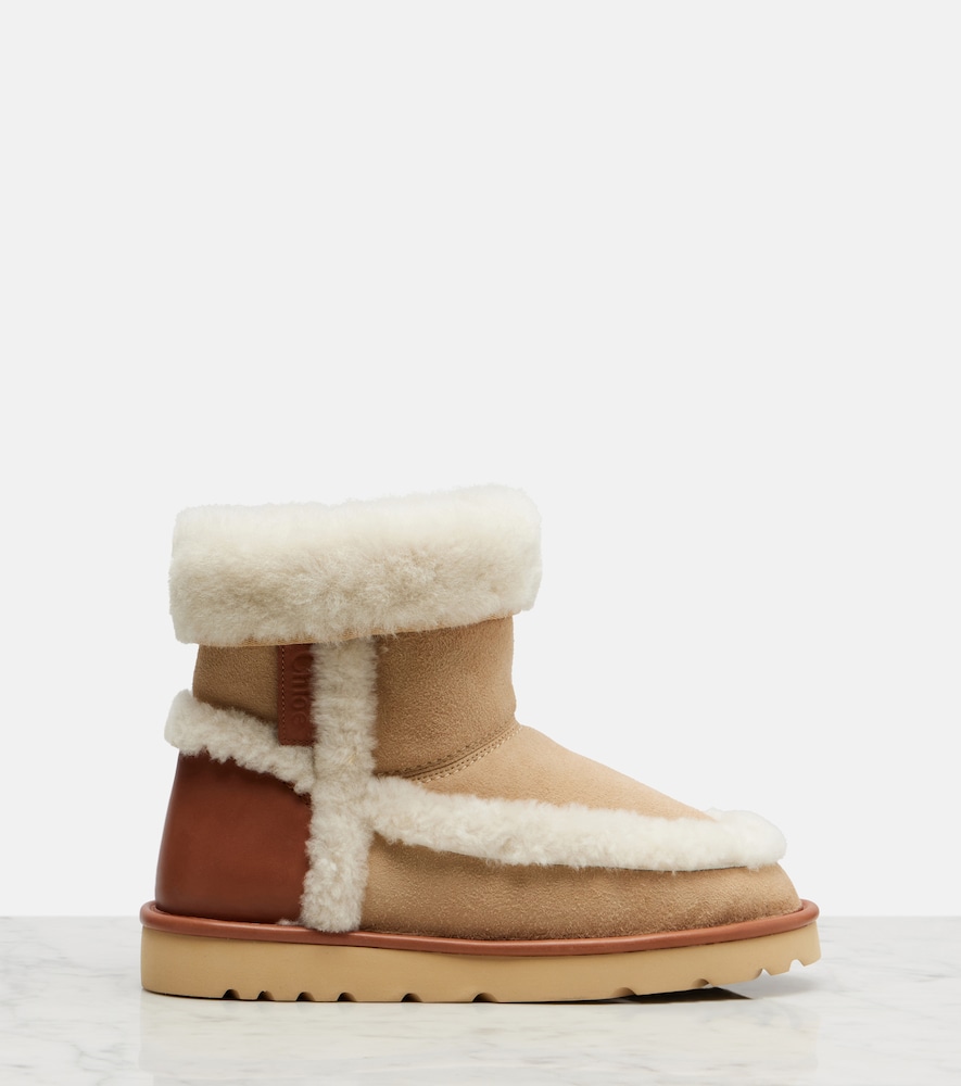  Chloe Chloã© Dolcie Shearling-trimmed Ankle Boots 