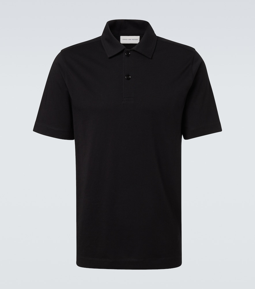 Dries Van Noten Men's Black Cotton Jersey Polo Shirt UK Size 38 - Mytheresa