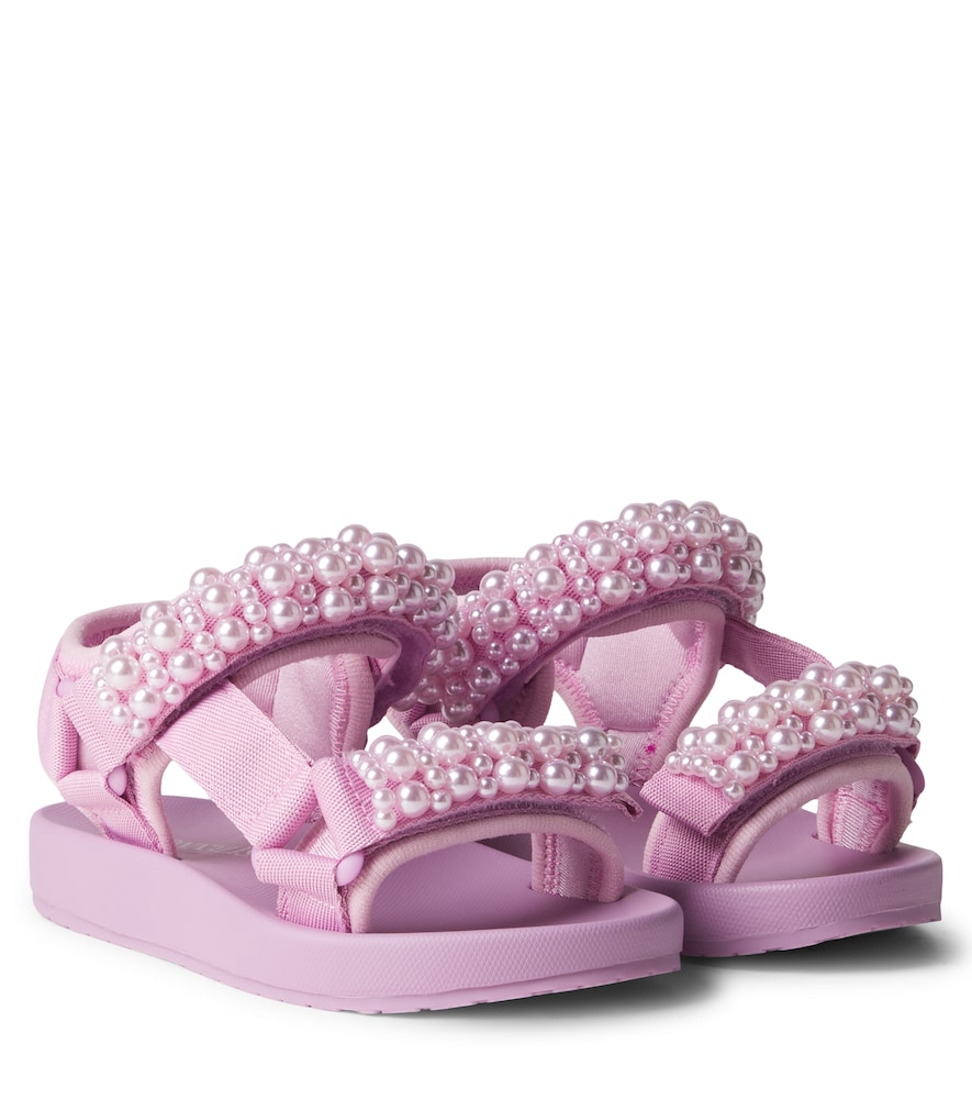 Monnalisa Purple Faux Pearl-Embellished Sandals UK Size 2 - Mytheresa