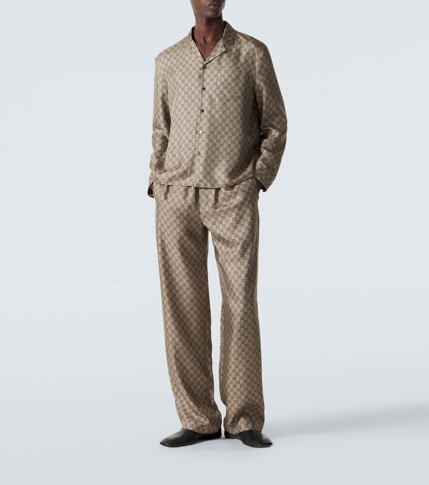  Gucci Gucci Gerdae Hose Gg Aus Seiden-twill 