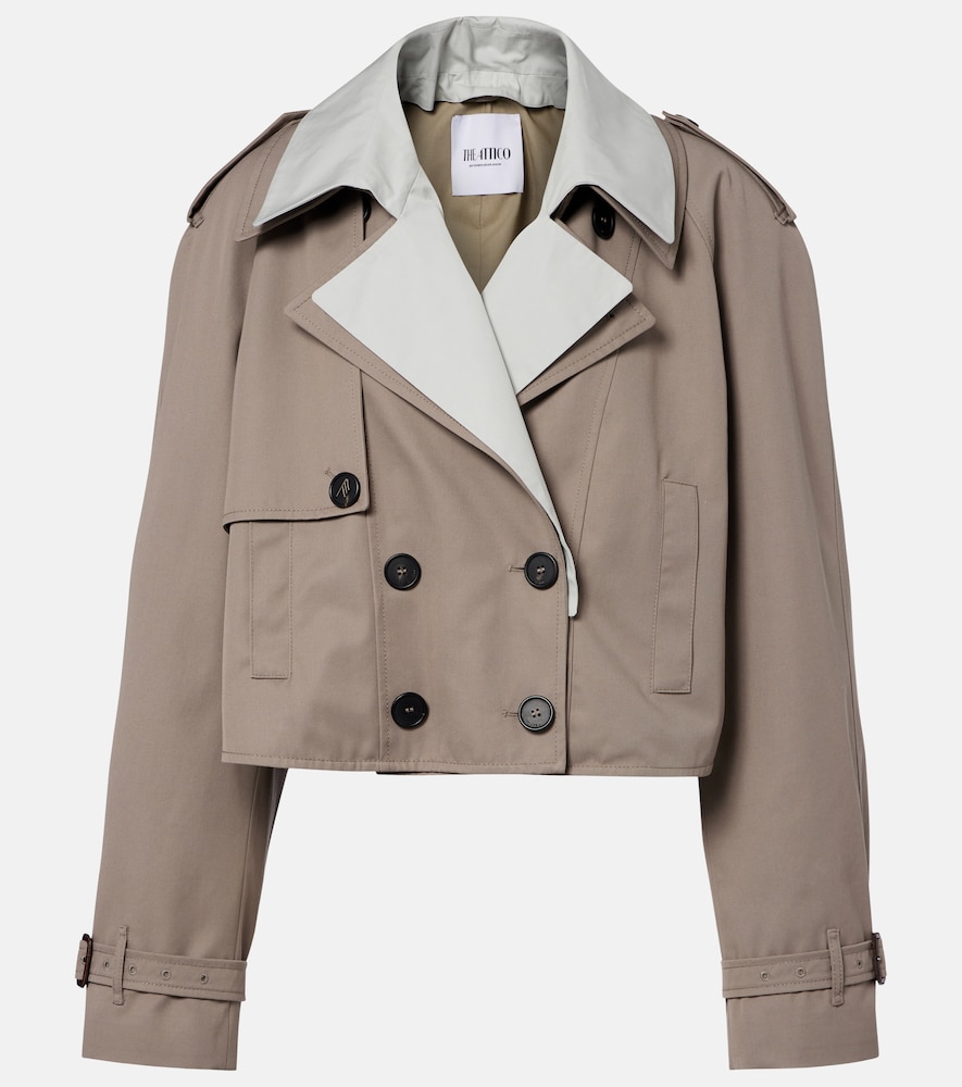Trench cropped in gabardine