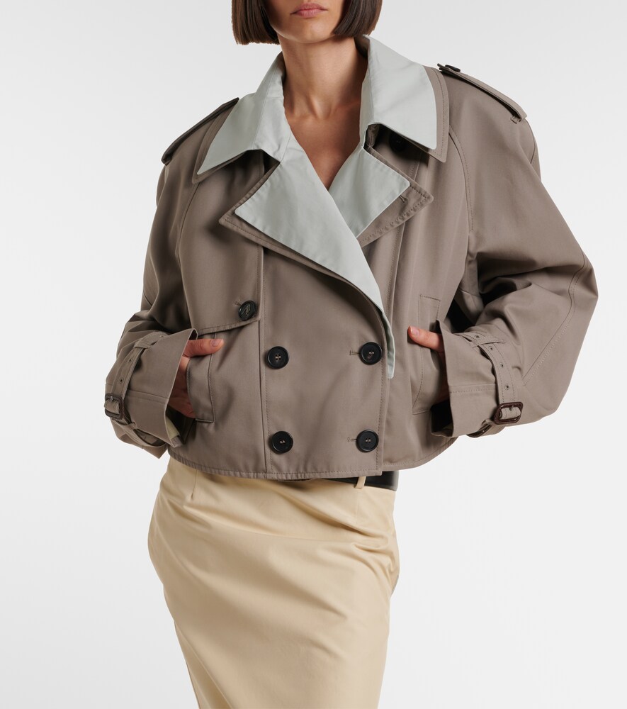 The Attico Cropped gabardine trench coat