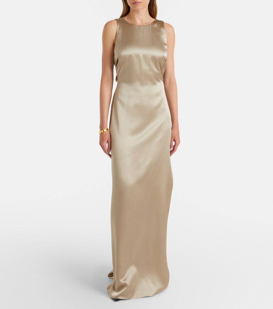 Max Mara Azoto silk satin maxi dress
