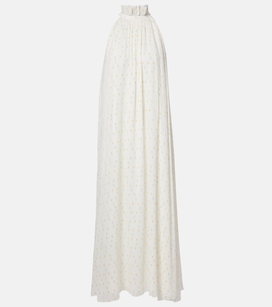 Xu Zhi Polka-dot silk-blend maxi dress