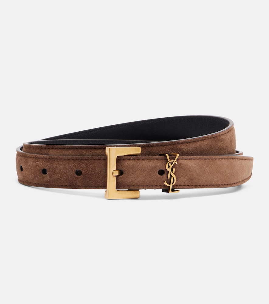 Saint Laurent Cassandre suede belt