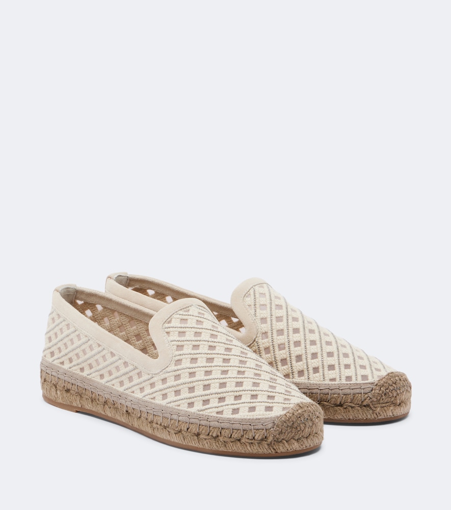 Espadrilles Monili aus Canvas mit Veloursleder