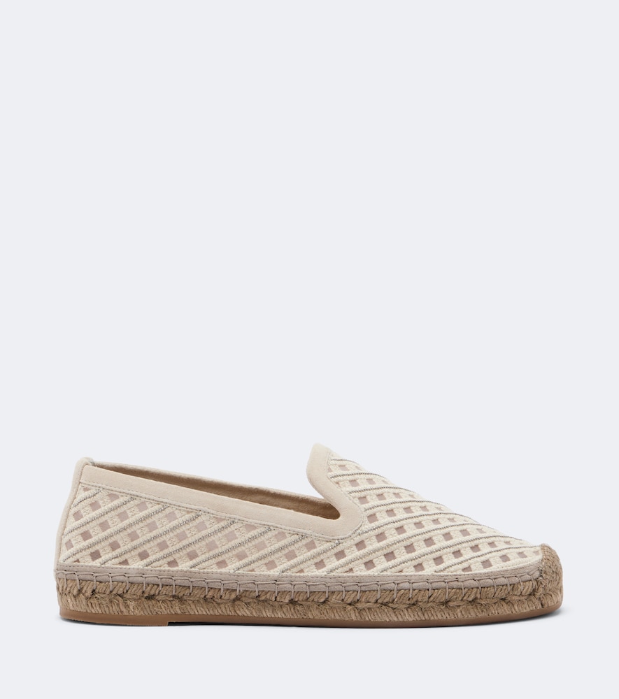 Brunello Cucinelli Monili suede-trimmed canvas espadrilles | Thumbnail 2