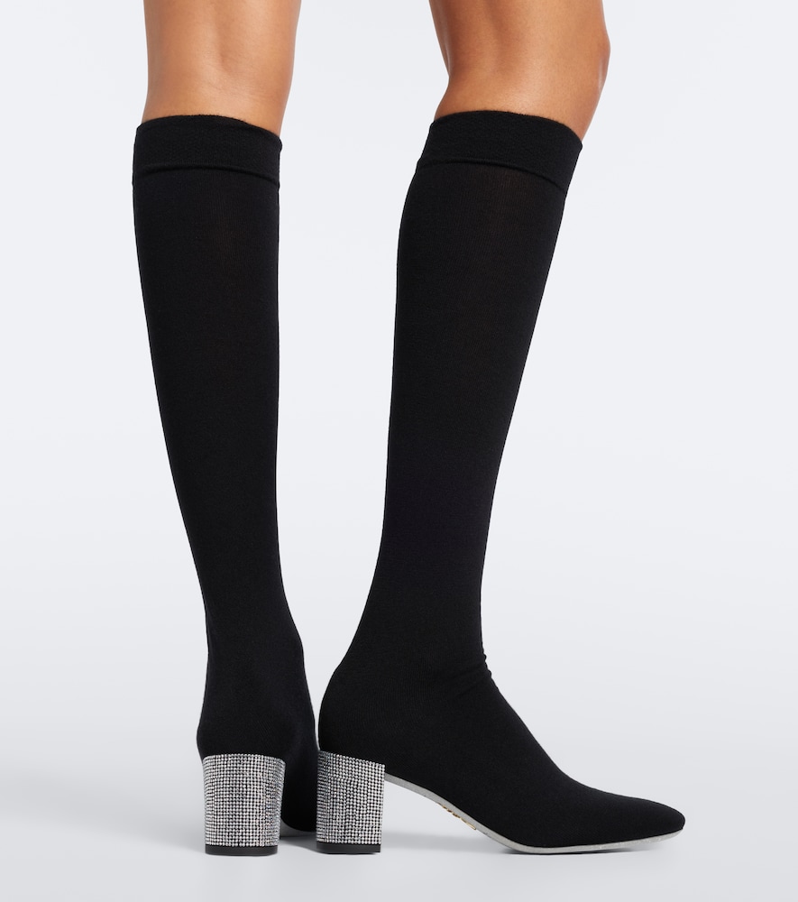 Sonia Crystal-Embellished Knee-High Boots