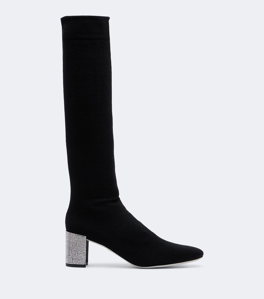 Sonia Crystal-Embellished Knee-High Boots