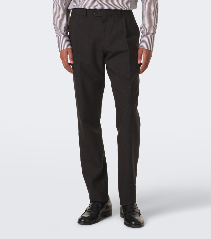 Checked Double-Breasted Virgin Wool Suit