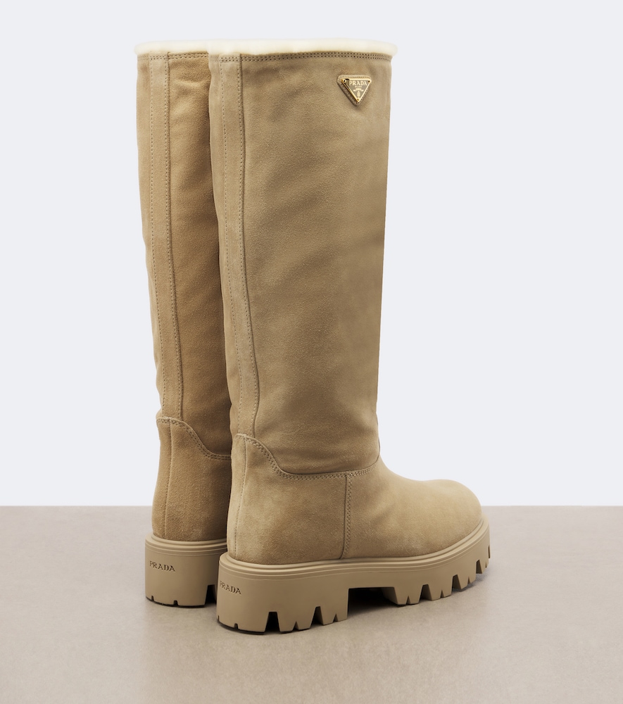 Shearling-Lined Knee-High Boots