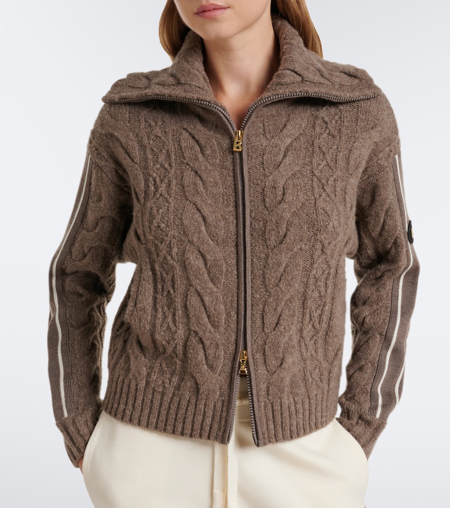 Lotta Cable-Knit Wool-Blend Zip-Up Sweater
