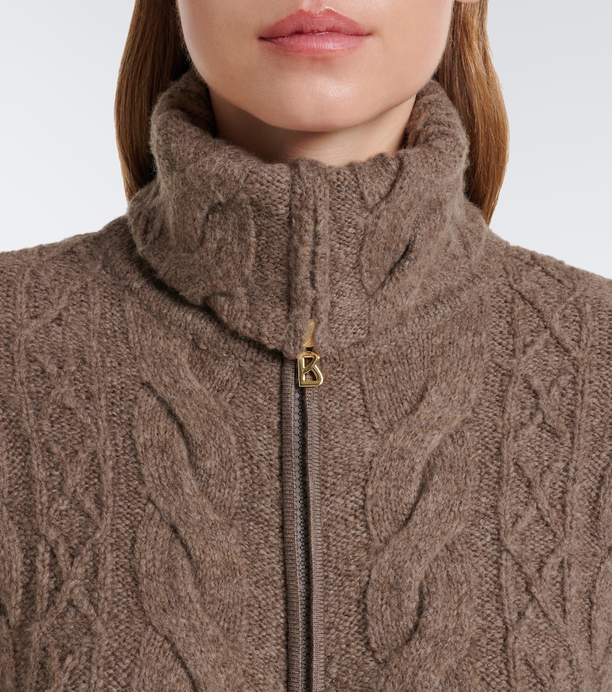 Lotta Cable-Knit Wool-Blend Zip-Up Sweater