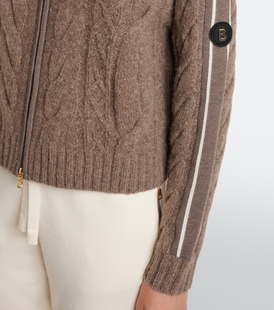 Lotta Cable-Knit Wool-Blend Zip-Up Sweater