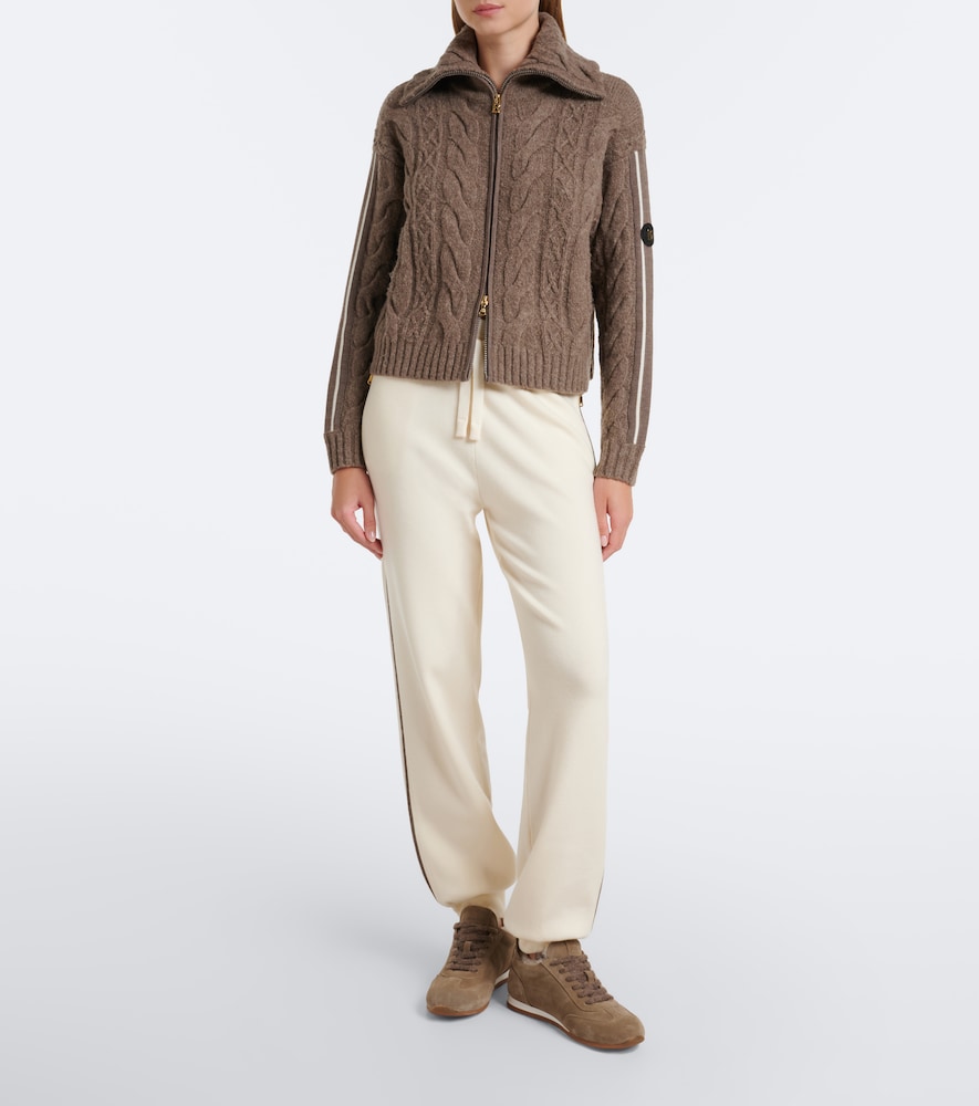 Lotta Cable-Knit Wool-Blend Zip-Up Sweater
