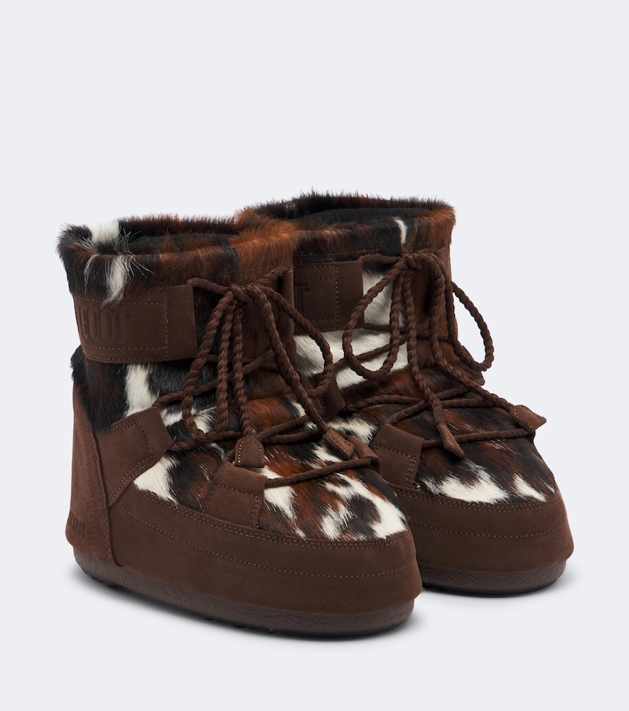 Moon Boot Icon Calf Hair Snow Boots In Brown
