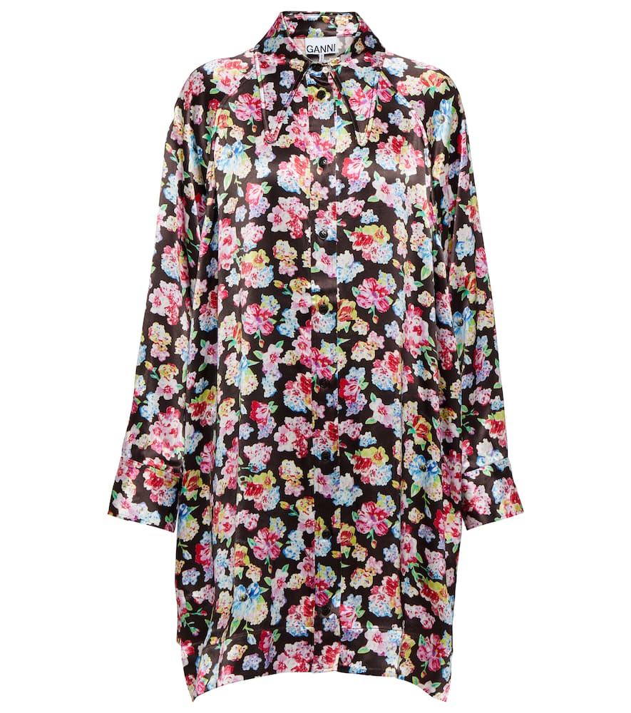 Ganni Floral satin shirt