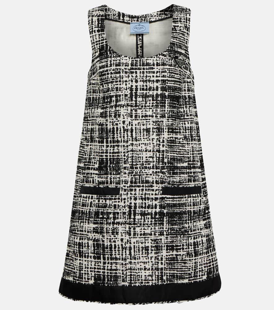 Prada Cotton and linen tweed minidress