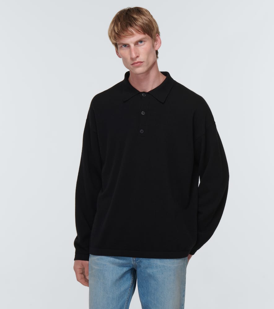 Shop The Row Djon Cashmere Polo Sweater In Black