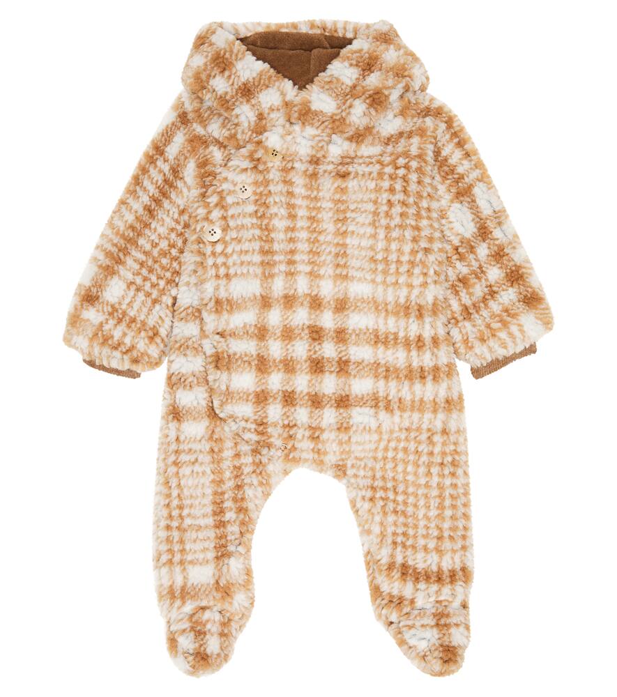 1 + in the Family Baby James checked teddy onesie