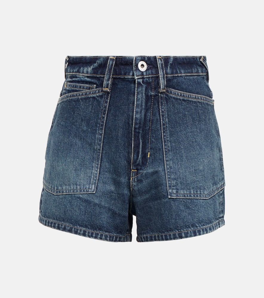 Shop Kenzo Denim Shorts In Dark Stone Blue Denim