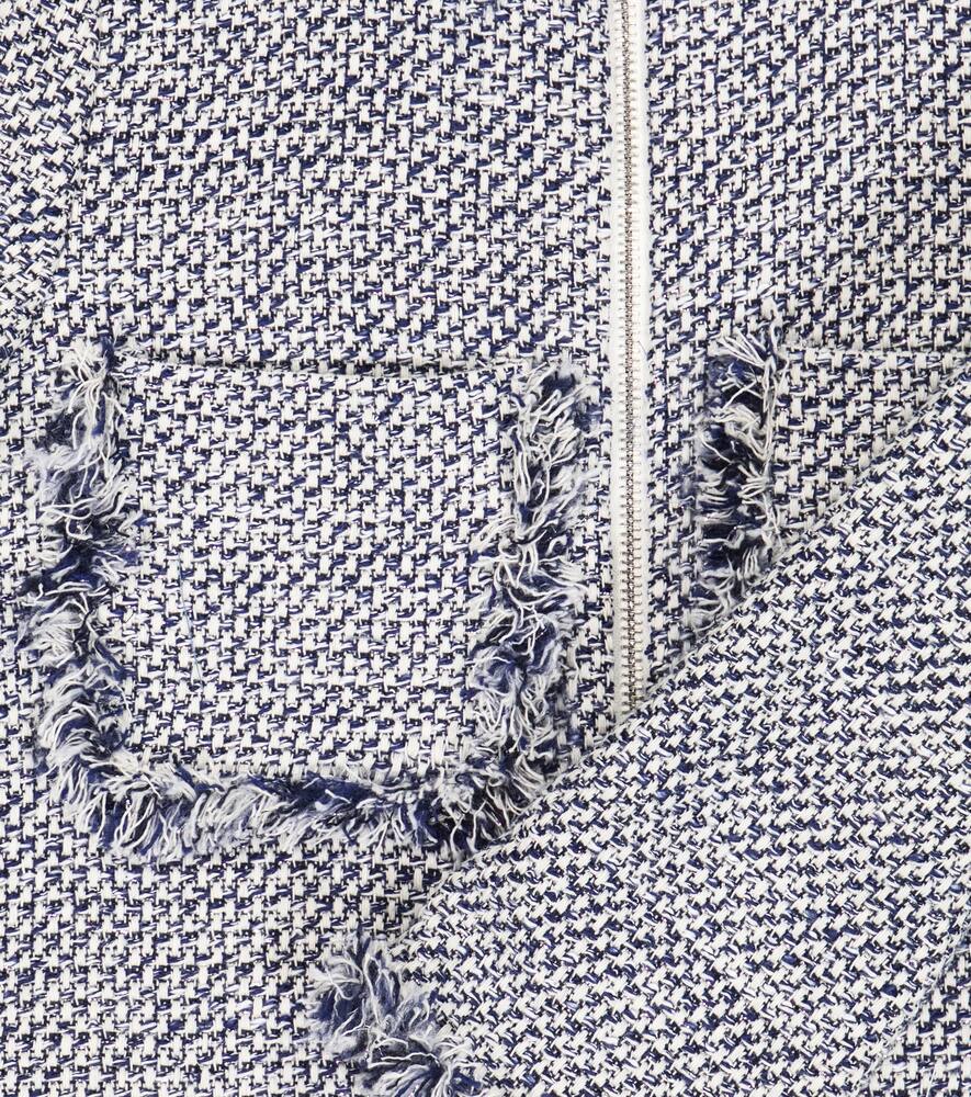 Il Gufo Lurex Tweed Cotton Blend Jacket In Electric Blue