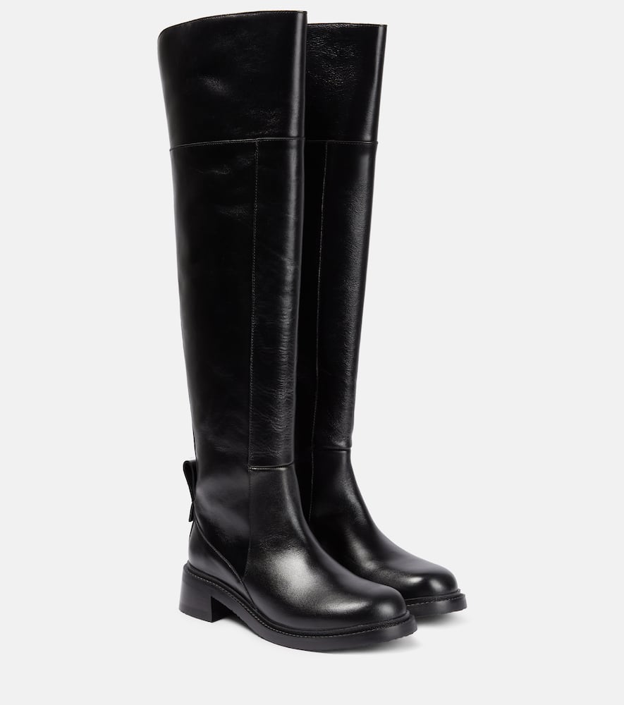 Shop See By Chloé Bonni Leather Knee-high Boots In Black