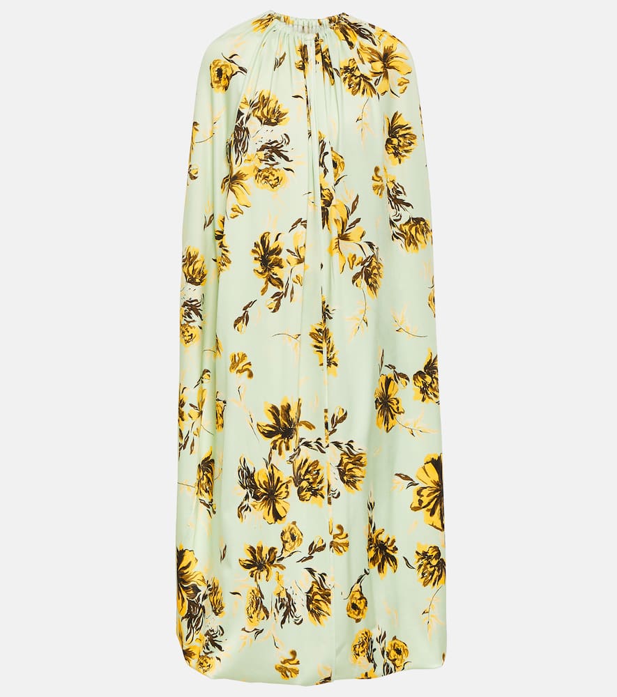 Jil Sander Floral caped midi dress